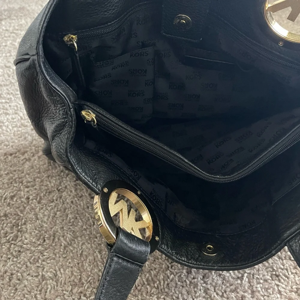 Michael Kors Black Leather Purse - Picture 4 of 6